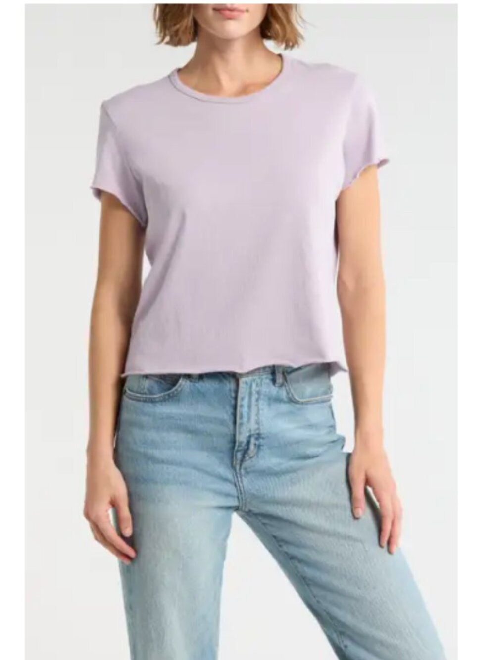 STANDARD JAMES PERSE Shrunken Tee T Shirt 2 Medium NEW NWT Parfait Lilac Purple